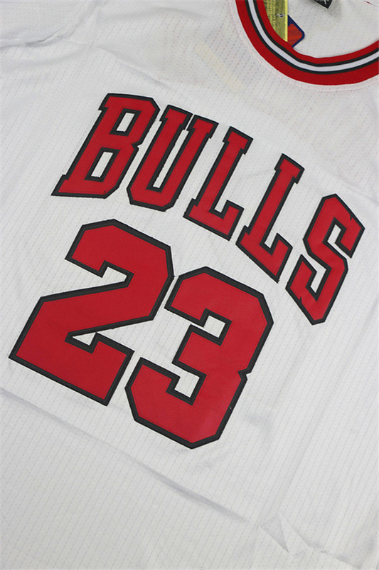 Maillot Authentique Manche Courte Bulls Jordan 23 Blanc